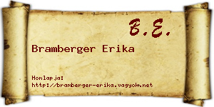 Bramberger Erika névjegykártya